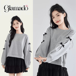 Áo sweater nữ Glamado thắt nơ cánh tay độc đáo, sweater oversize nữ form rộng, áo sweater thu đông, sweater form rộng