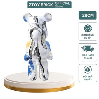 Gấu BEARBRICK mẫu 2 loang đa sắc 28cm Mẫu Mới  2024  Mô hình gấu decor trưng bày  làm quà tặng 