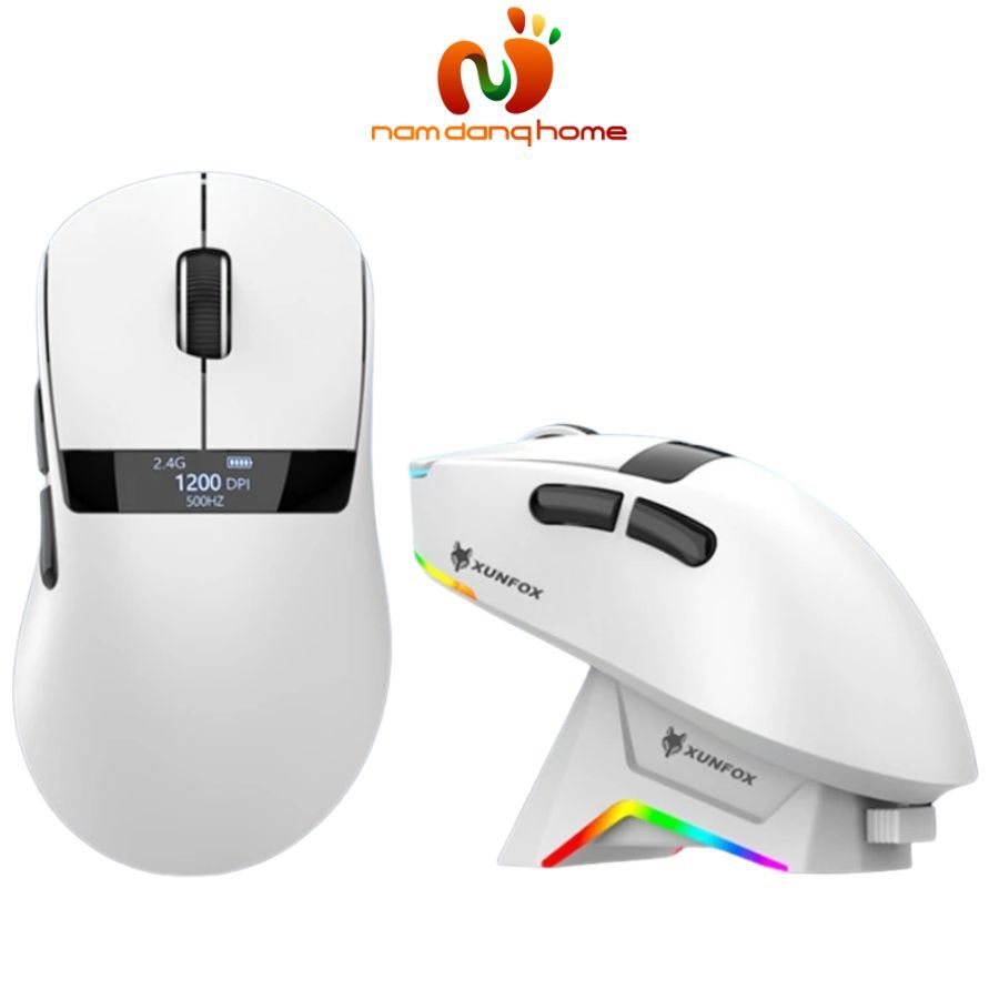 Chuột Không Dây XUNFOX H9 PRO - Chuột Có Dock Sạc Và Màn Hình Hiển Thị Thông Minh
