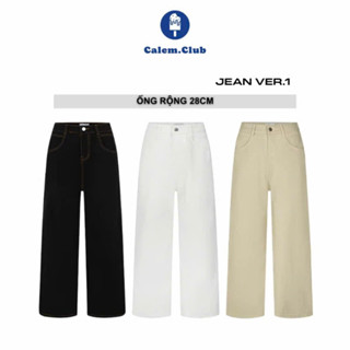 Quần KAKI Jeans Ống Rộng Ver 1 WIDE LEG Calem.Club tôn dáng, Quần Jean Nữ Ống Rộng Lưng Cao nhiều màu tôn dáng Js28