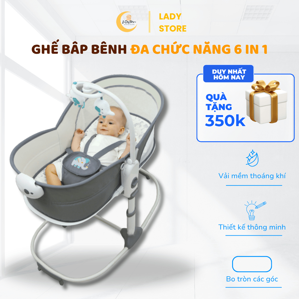 Ghế Bập Bênh Cho Bé Có Nhạc Lady Store,Giúp Bé Thư Giãn