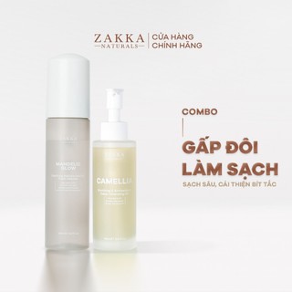  Bộ Đôi Zakka Naturals Sữa Rửa Mặt Mandelic 185ml và Dầu Tẩy Trang 100ml Làm Sạch Gấp Đôi 