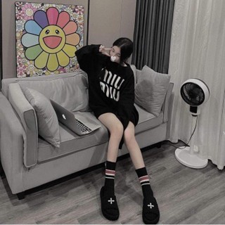 T Áo Len Sweater M.iu Miu Form Rộng dáng Hàn Quốc chất Len Dệt Lông thỏ mềm mịn Khong Xù, Áo Len Form Rộng Dáng Dấu Quần