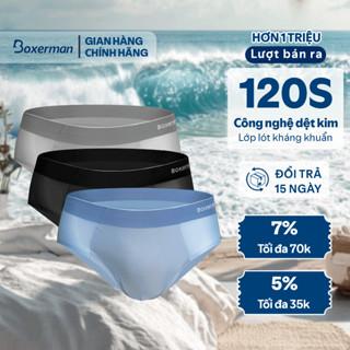 Combo 3 quần sịp nam tam giác SLIP thun lạnh chính hãng, không viền, cao cấp BOXERMAN