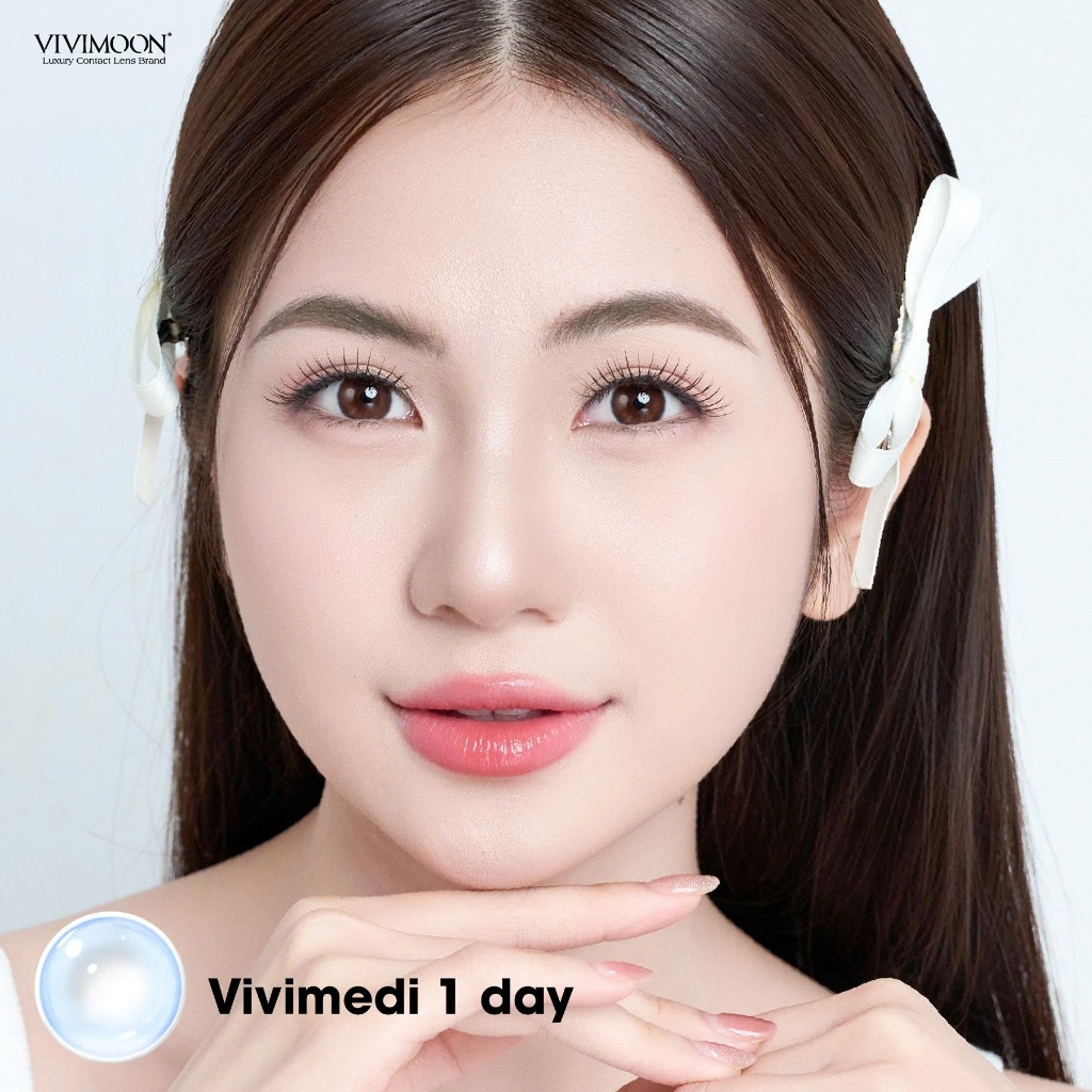 Kính áp tròng VIVIMOON LENS trong suốt cận 1 ngày khóa ẩm Vivimedi 1 Day (Giá 01 bên mắt, Giá 01 chiếc) | BigBuy360 - bigbuy360.vn