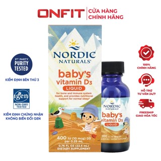  Nordic Naturals Babys Vitamin D3 Liquid  22,5ml  Bổ Sung Vitamin D3 Phát Triển Xương và Răng Cho Bé 0-12 Tháng | ONFIT 