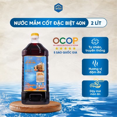 Nước mắm truyền thống Lê Gia- Cốt đặc biệt can 2L độ đạm 40