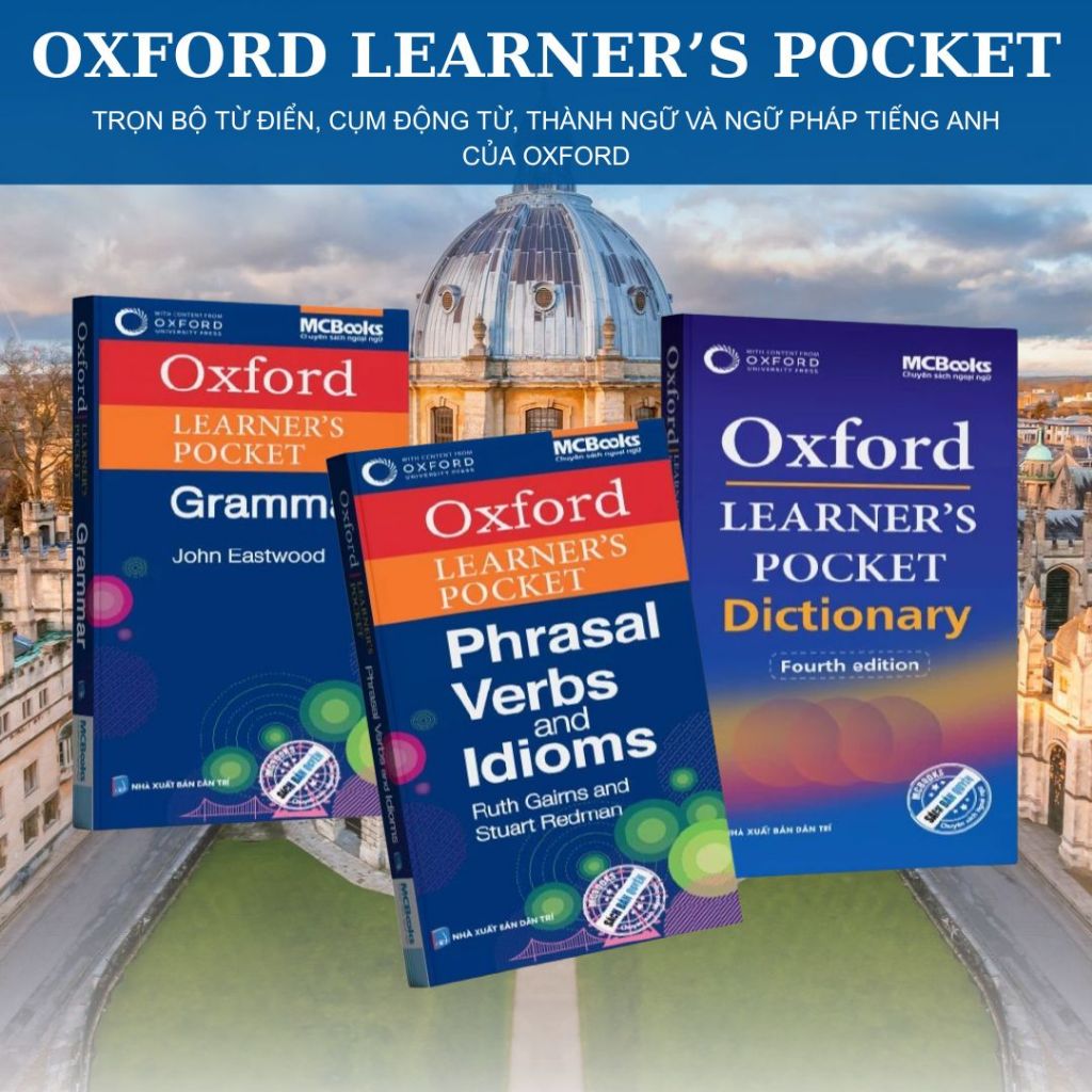 Combo Sách Oxford Learner's Pocket (Từ Điển Anh-Anh): Phrasal verbs and idioms, Grammar, Dictionary 