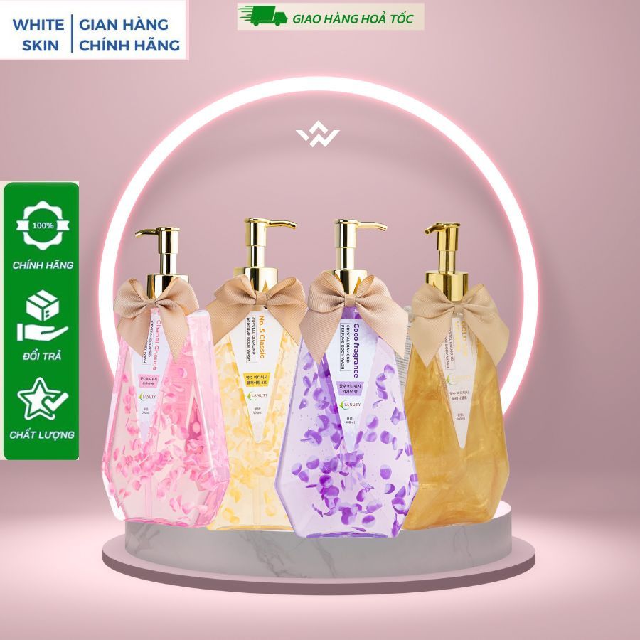 Sữa tắm dưỡng trắng da LANUTY - Hương nước hoa Ngọt ngào & Quyến rũ và thơm lâu 500ml