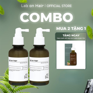  Combo 2 xịt mọc tóc tặng 1 tinh chất sâm gừng Lab on Hair 160ml*2+60ml hỗ trợ cải thiện tình trạng gẫy rụng 