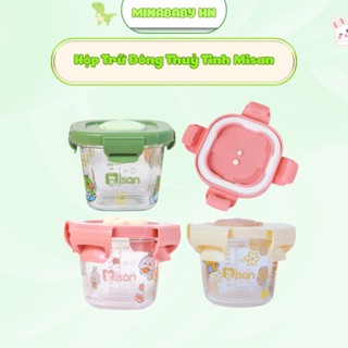  Hộp trữ đông thuỷ tinh có nắp đậy nhựa cao cấp hộp trữ đông đô ăn cho bé cực tiện lợi dung tích 180ml có vạch chia 