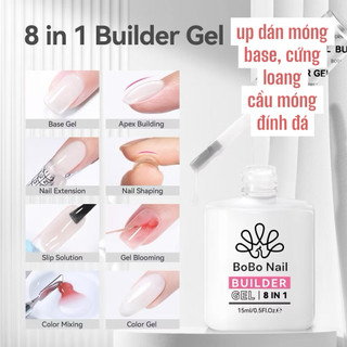  Sơn gel Base cứng cầu móng 8in1 cao cấp đa năng 8 in 1 loang cứng up móng - phụ kiện nail Hoàng Ka 