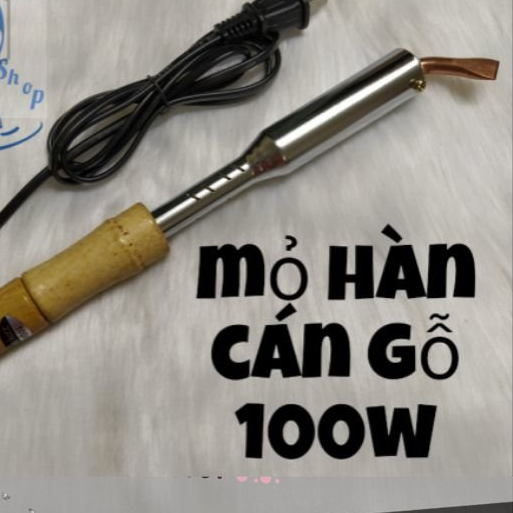 Mỏ hàn cán gỗ 100w - mỏ hàn đầu dẹt 100w