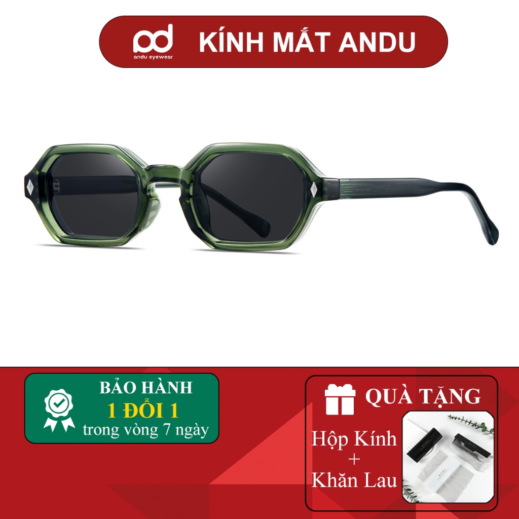 Kính râm mát thời trang nam nữ AnDu chống UV400 dáng vuông thời trang cá tính - 8101
