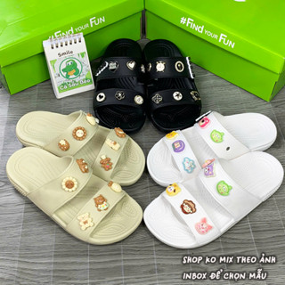 Dép Quai Ngang Nam Nữ  Sandal Classic 3 màu, bền đẹp, nhẹ tặng 12 charm