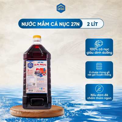 Nước mắm cá nục Lê Gia can 2L độ đạm 27