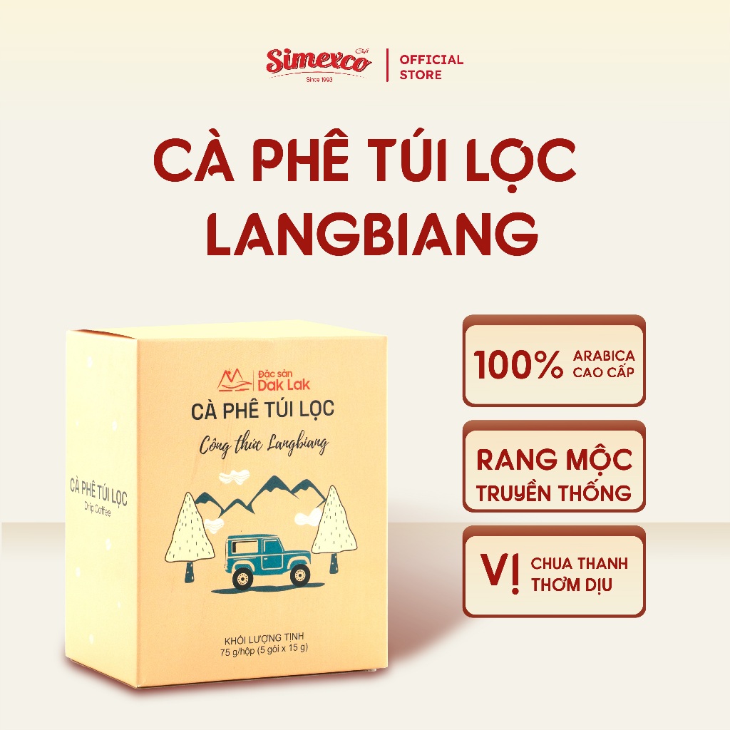Cà phê túi lọc LangBiang 100% Arabica