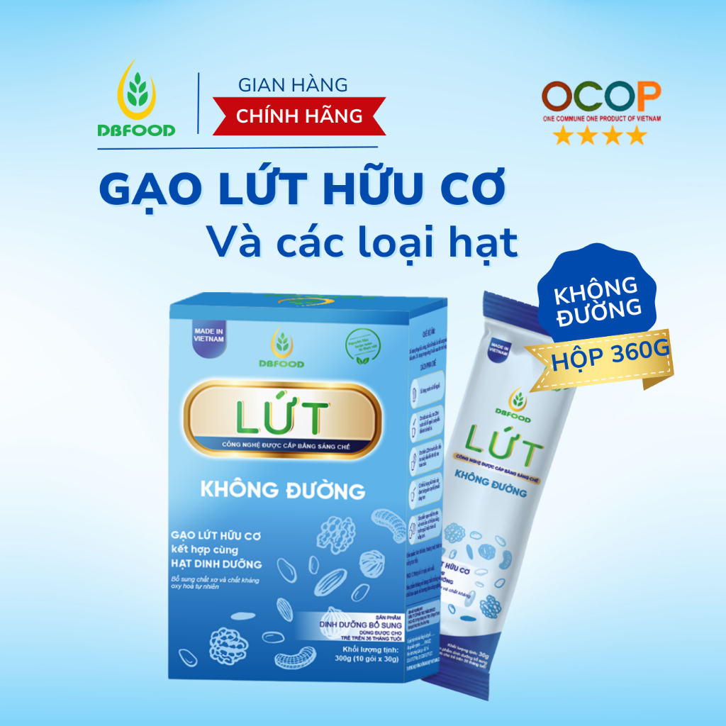 Bột gạo lứt ngũ cốc giảm cân cho người tiểu đường an toàn hiệu quả Hộp 360g/20 gói DBFOOD