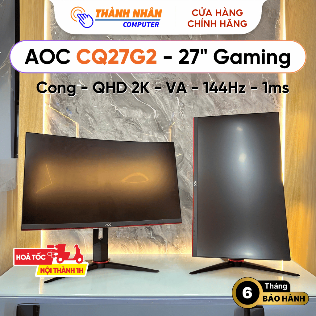 Màn hình Gaming Cong AOC CQ27G2 (27inch - 2K VA - 144Hz - 1ms) - Thành Nhân Computer