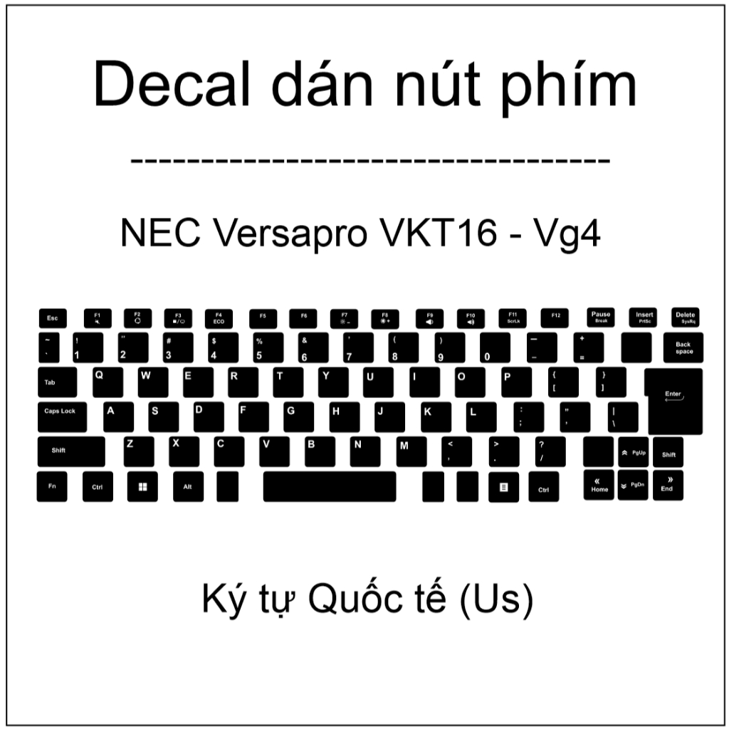 Decal dán nút phím Nhật sang Us cho máy NEC Versapro VKT16 - VG 4