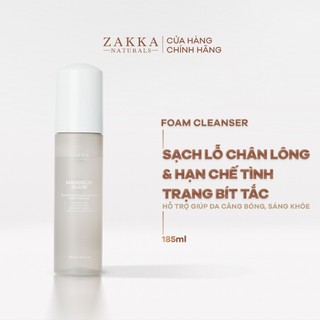  Sữa rửa mặt tạo bọt BHA AHA Mandelic Glow Zakka Naturals 185ml 