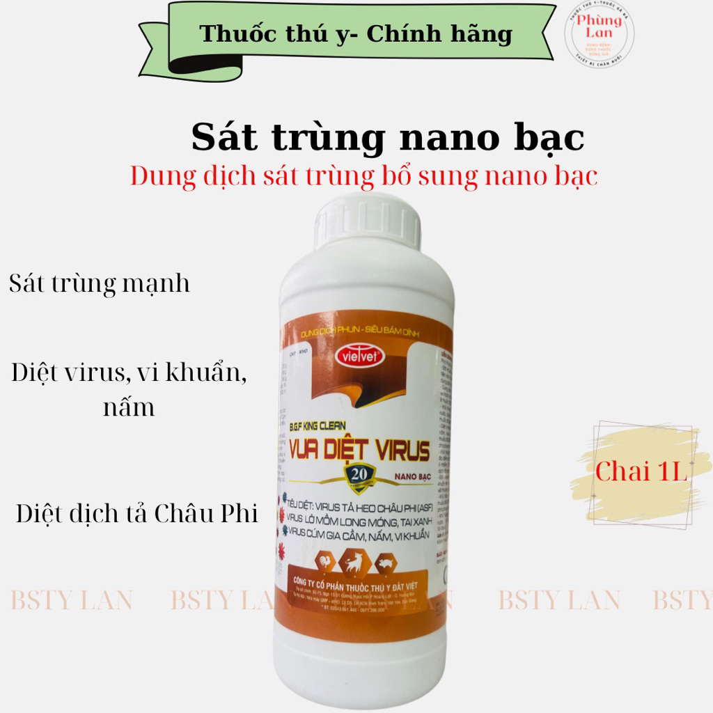 Sát trùng Nano Bạc- Vua diệt virus, sát trùng mạnh, hoạt lực cao.
