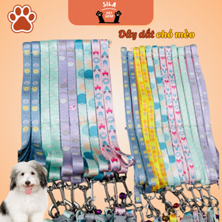 Dây dắt chó mèo kèm vòng cổ có chuông và yếm ngực nhiều họa tiết dễ thương 2025- Sila Pet Shop