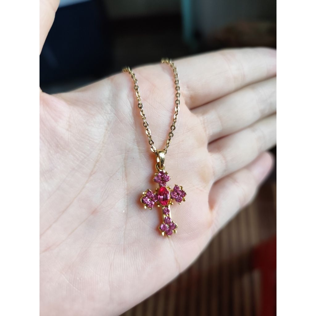 dây chuyền mảnh si Nhật mặt đá,pha lê ,thời trang,18kgp,hiệu