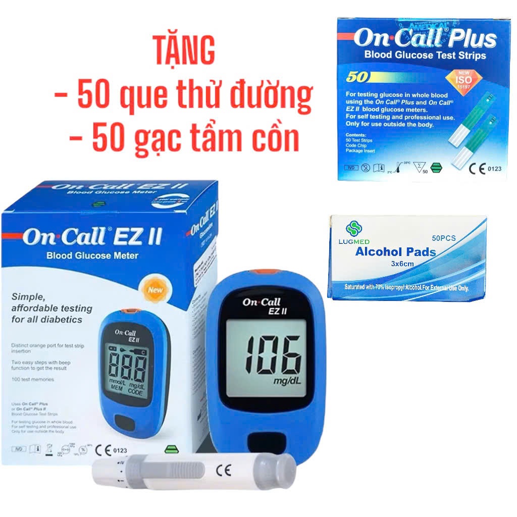 [TẶNG 50 QUE ĐƯỜNG] Máy đo đường huyết Acon On Call EZ II