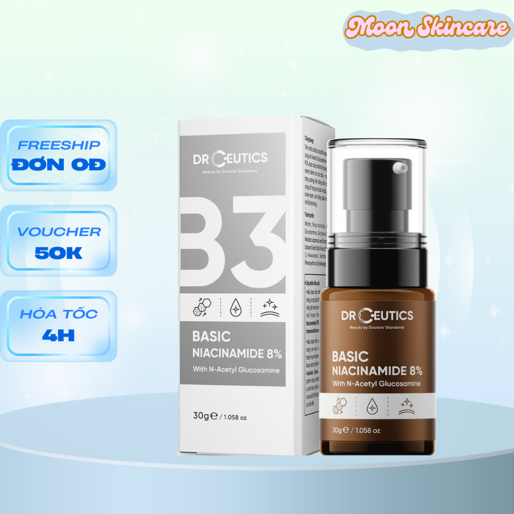 Tinh Chất DrCeutics Niacinamide Basic 8% DrCeutics Cho Da Dầu Mụn