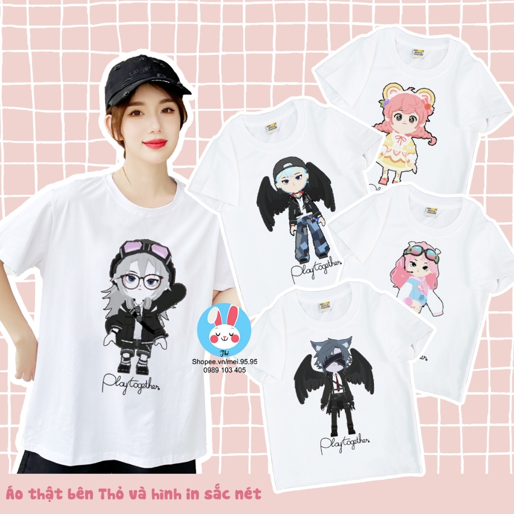 Áo thun play together ,áo in hình play together tổng hợp tháng 10, hình in siêu nét có nhiều size (P