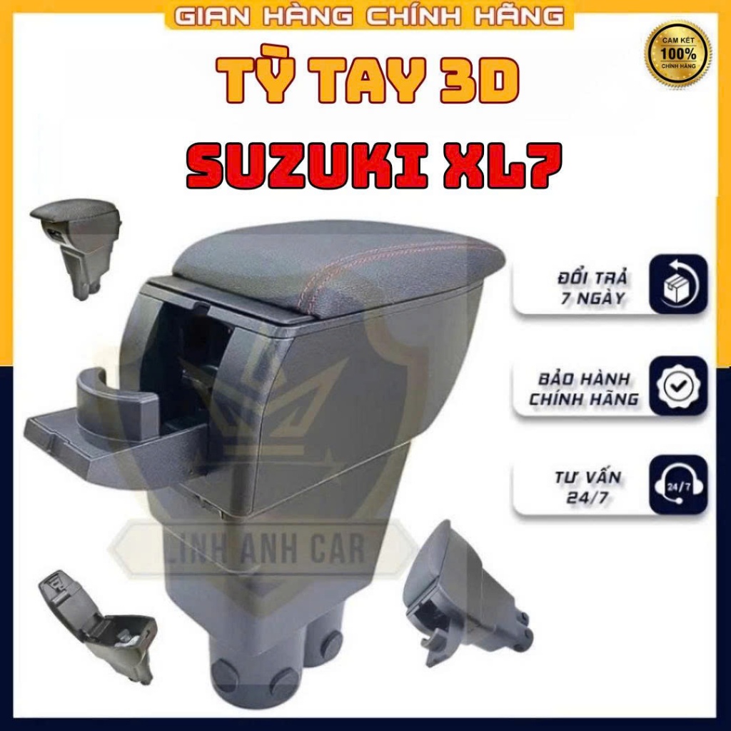 TỲ TAY XL7-HỘP TỲ TAY XE XL7/ERTIGA TÍCH HỢP CỔNG SẠC TIỆN LỢI, BỆ TAY XL7 NHỰA CAO CẤP BỌC DA PU