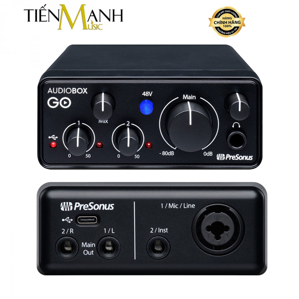 [Chính Hãng] Soundcard PreSonus AudioBox Go 2x2 USB-C Audio Box Interface - Sound Card Thu Âm Thanh 
