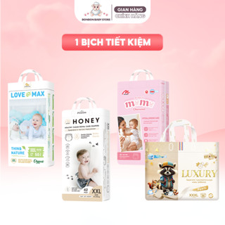   1 BỊCH  Tã Bỉm Honey Premium Momo Luxury Love Max Diamond Mới Chính Hãng Đủ Size 