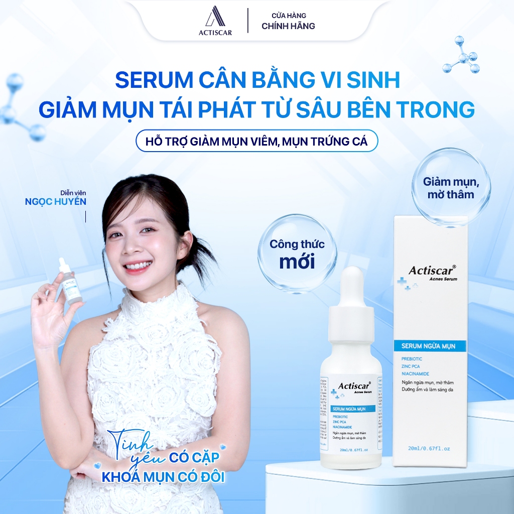 Serum Mụn Và Kem Chấm Mụn, Miến Dán Mụn Giảm Sưng Viêm, Mụn Bọc,  Mờ Thâm Mờ Sẹo Làm sáng da Actisca