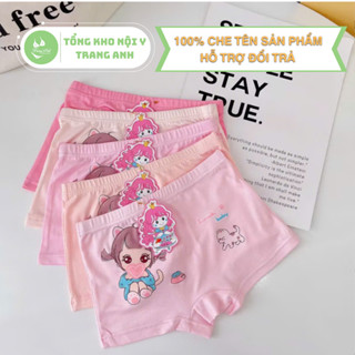 Combo 10 Quần chip bé gái, quần lót xinh xắn, chip đùi chất liệu cotton co giãn 4 chiều đủ size 9-33kg QL135 có che tên