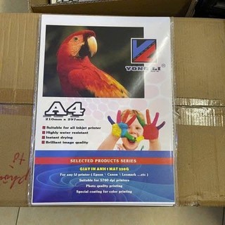 Giấy phấn YONG LI Định lượng 130gsm - Khổ A4: 210x297mm - 100 tờ/tập (Tương đương giấy in màu Epson 130g)