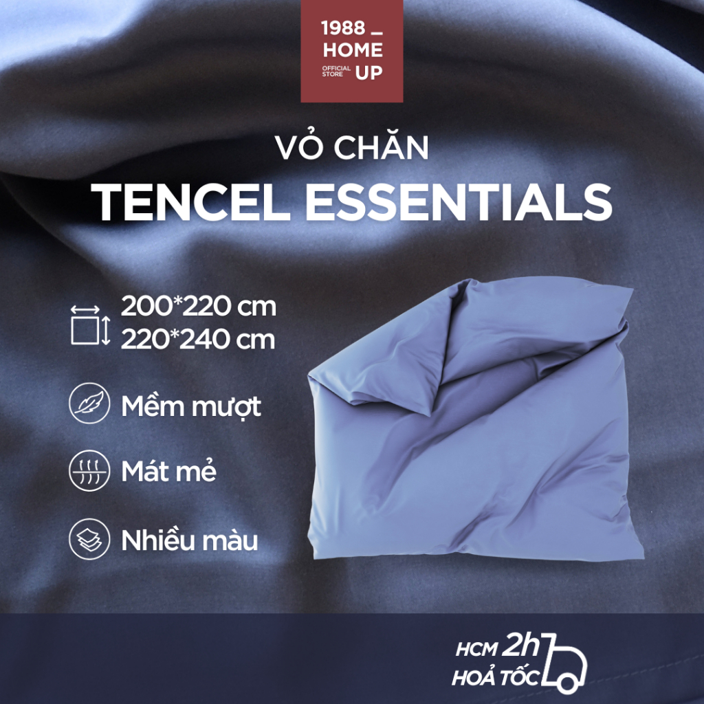 Vỏ Mền 100% Tencel Essentials 40S (Nhiều Màu) 2m x 2m2, 2m2 x 2m4 - 1988 Home Up, Vỏ Chăn Lụa Lồng R