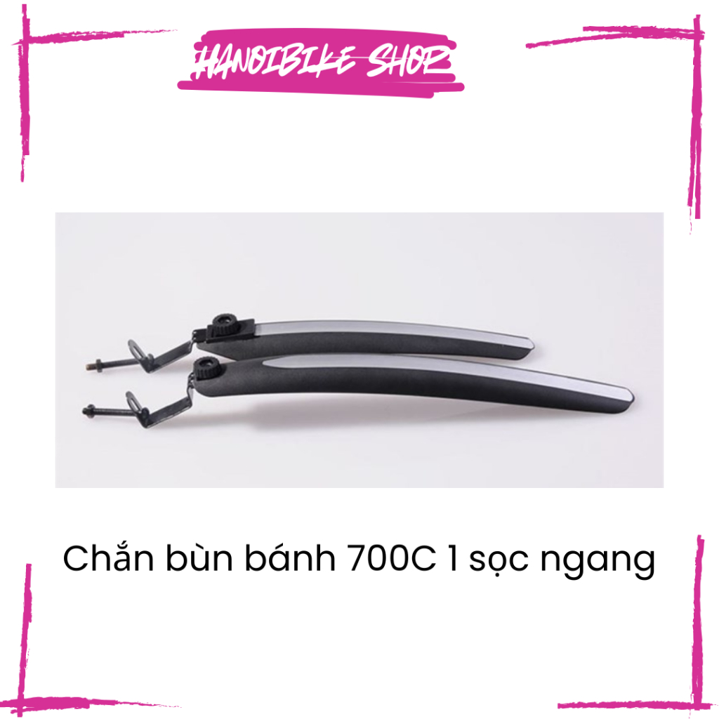 Chắn bùn 1 sọc móc sắt cho xe đạp bánh 700C