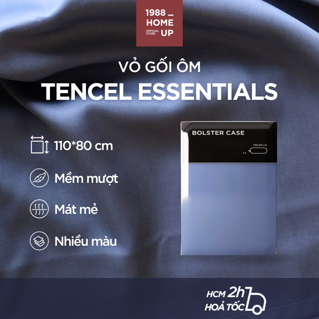 Vỏ Gối Ôm Trơn 100% Tencel Essentials 40S (Nhiều Màu) 110x80cm - 1988 Home Up, Bao Áo Gối Ôm Lyocell
