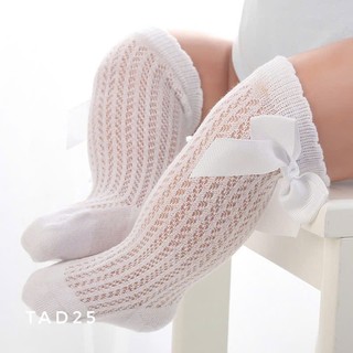  Tất lưới đùi trắng đính nơ bé gái 0-3 tuổi TAD25 
