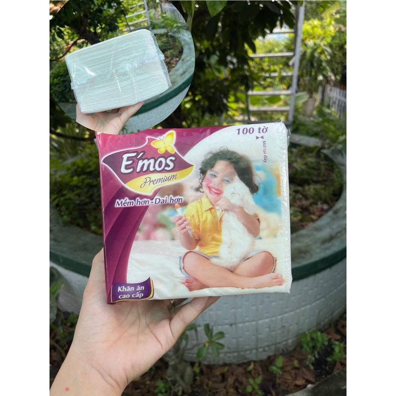  Giấy Ăn Emos 30 gói kích thước 320x320mm Giấy vuông kích thước lớn thật Tiện dụng  Cho Mọi  Gia Đình 