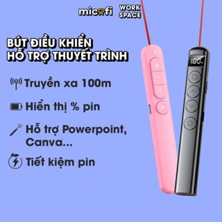 Bút Trình Chiếu Powerpoint Laser Thuyết Trình Micofi Bút Chỉ Máy Chiếu Slide Lazer Bấm Điều Khiển Không Dây 2.4