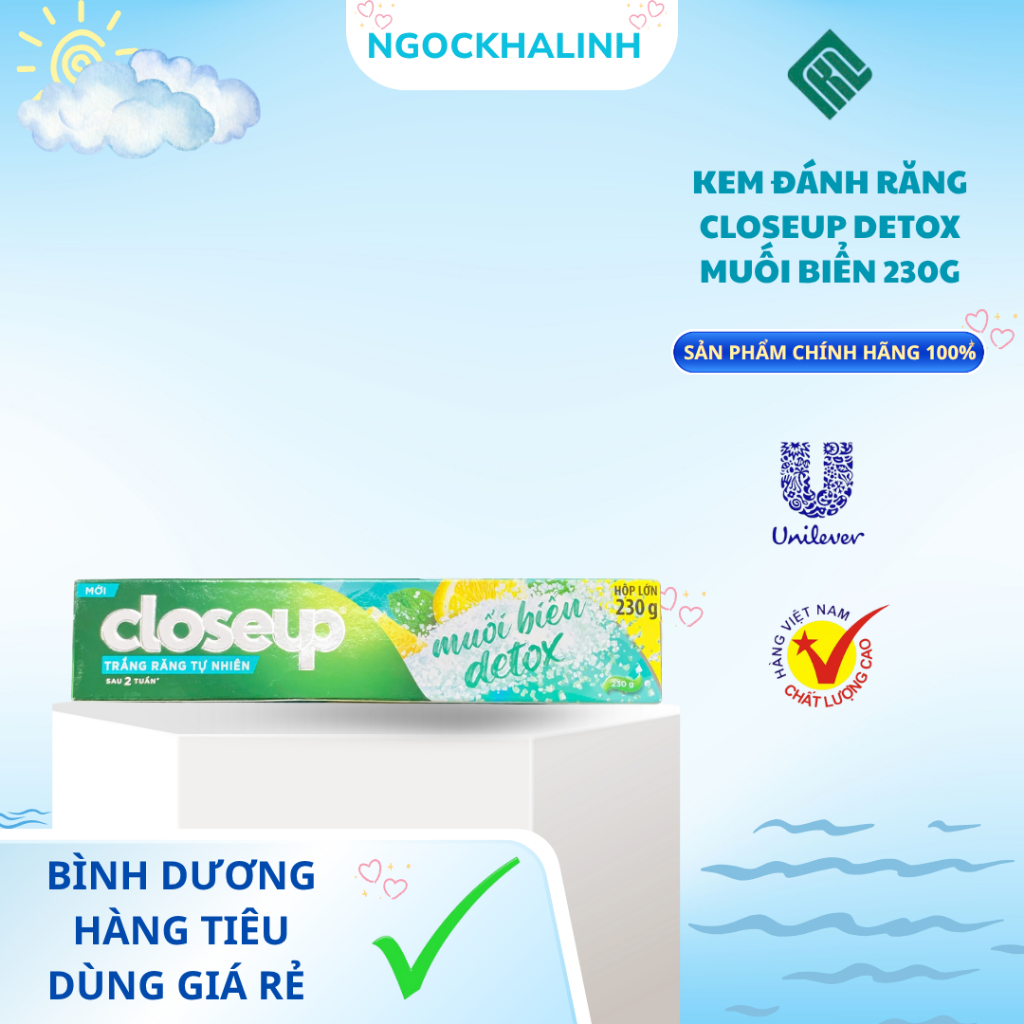 Kem đánh răng Closeup detox muối biển 230g