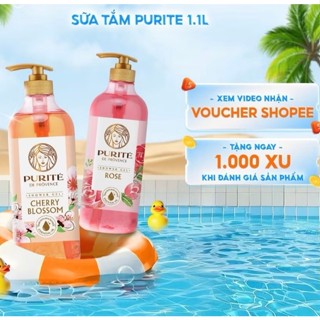 Sữa Tắm Purite Hoa Anh Đào và Hoa Hồng 1,1 Lít