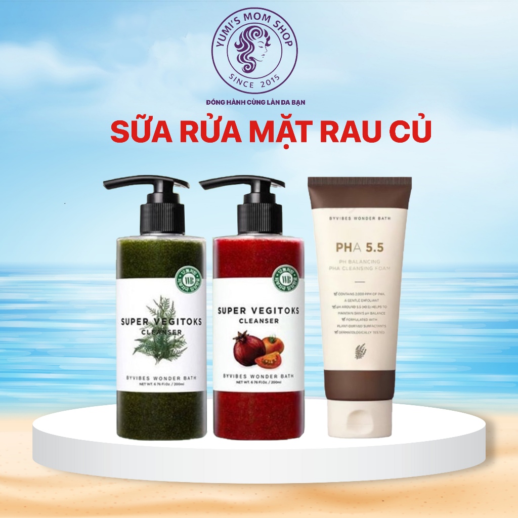 Sữa rửa mặt rau củ thải độc Super vegitoks cleanser Wonder bath 300ml