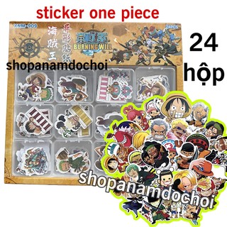 Khay 24 hộp sticker one piece , sticker đảo hải tặc bán tại shopanamdochoi.com