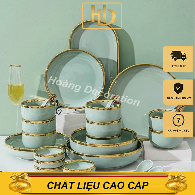 [LOẠI 1]Bán Lẻ Từng Món Trong Bộ Bát Màu Xanh Mint.Bát Đĩa, Bát Ăn Cơm Chén Dĩa Màu Xanh Ngọc Bán Lẻ
