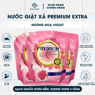  Nước Giặt Xả Premium Extra Hương Nước Hoa Pháp 3000ml Lưu Hương Lâu Làm Mềm Vải Công Nghệ Sinh Học An Toàn Cho Da 
