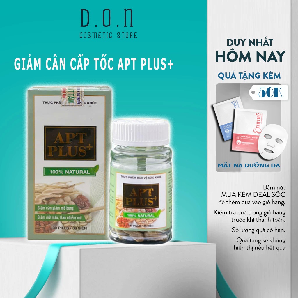 Trà Giảm cân Apt Plus mẫu mới 2025 Thảo mộc giảm cân nhanh cấp tốc giảm mỡ bụng detox hộp 15 viên